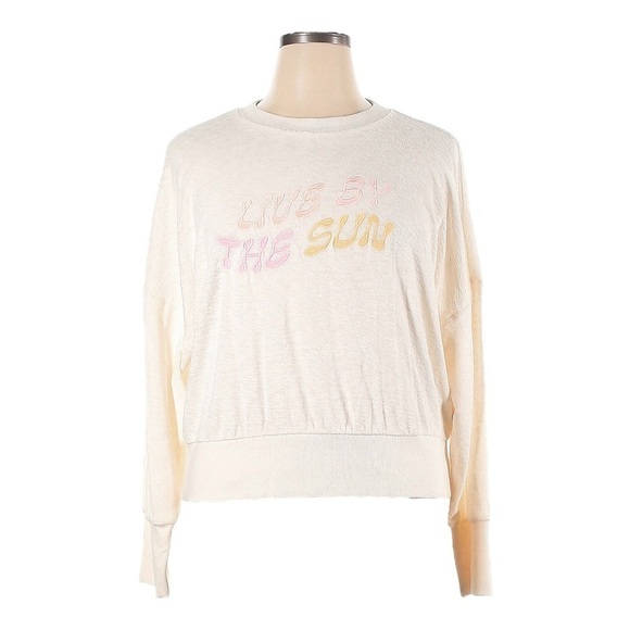 Old Navy Beachy Embroidered Live By the Sun Terry Sweatshirt Size XL NWT - Picture 1 of 9